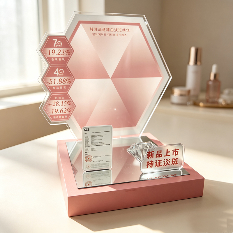 亚克力化妆品展示架定制｜护肤品彩妆陈列架